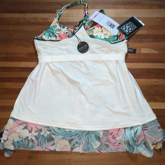 Coco Reef tropical print Bra Sized Tankini Swim Top 32DD - Picture 3 of 8